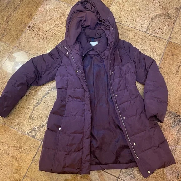 Cole Haan Signature Women's M eggplant purple Down Feather Quilted Coat - Picture 7 of 11